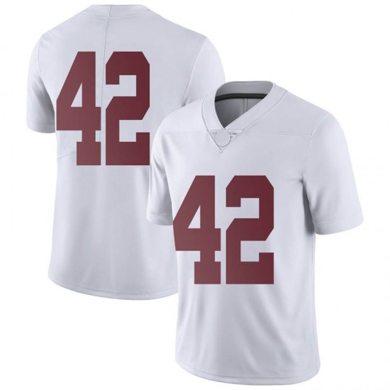 Alabama Crimson Tide Men's Jaylen Moody #42 No Name White NCAA Nike Authentic Stitched College Football Jersey JQ16V83PF